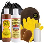 Maui Babe Browning Lotion 8oz & Maui Babe After Browning Lotion 8oz (9 Pc Deluxe Maui Babe Package) Outdoor Tanner & After Sun Enhancer Lotion Kit with Tanning Mitts, Travel Bottle, Draw String Bag &