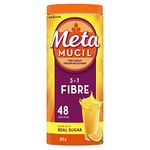 Metamucil, Daily Psyllium Husk Powder Supplement, Real Sugar, 3-in-1 Fibre for Digestive Health, Orange Smooth Flavored Drink, 48 Servings