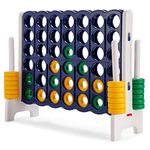 KOTEK Jumbo 4-to-Score Giant Game Set, 3.5 Ft Tall 4-in-a-Row Outdoor Game, Connect Plastic Yard Game for Kids & Adults (Dark Blue)