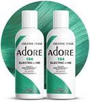 Adore Semi Permanent Hair Color - Vegan and Cruelty-Free Green Hair Dye - 4 Fl Oz - 164 Electric Lime (Pack of 2)