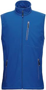 33,000ft Men's Lightweight Softshell Gilet, Windproof Waterproof Outerwear Vest Gilets Sleeveless Jacket for Cycling Running Hiking Golf Travel, Royal Blue, XXL