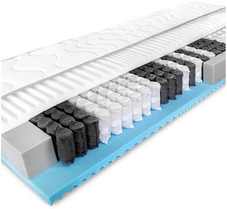 BMM Matratze 90x200 cm Komfort 23 TFK Härtegrad H3/Taschenfederkernmatratze Öko-Tex zertifiziert/orthopädische 7 Zonen Matratze Höhe 23 cm/Matratzen produziert in Deutschland