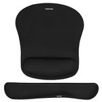 TeckNet Keyboard Wrist Rest and Mouse Pad with Wrist Support, Memory Foam Set for Computer/Laptop/Mac, Lightweight for Easy Typing & Pain Relief Ergonomic Mousepad (Black)