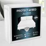 Protect-A-Bed AllerZip Zippered Mattress Encasement Full, Bed Bug Proof and Dust Mite Proof Six-Sided Mattress Protector, 100% Waterproof Washable Cover, Fits 11"-18" Mattresses​