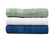 Mush Super Soft 100% Bamboo Terry Washcloth / Reusable Baby Wipes / Baby Towel for new born || 500 GSM || Absorbent, Anti-Microbial, Sensitive Skin Friendly (3, Green, White & Navy Blue)