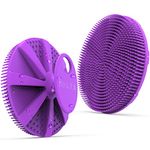 BEAUTAIL Silicone Body Scrubber Shower Bath Brush, More Hygienic Than Traditional Loofah, Lather Nicely, Long Lasting, Gentle Exfoliating for Women Men Baby Sensitive Skin, 1 Pack, Purple