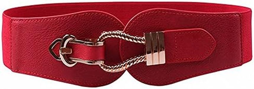 Women Wide Belts Elastic Cinch Stretch Band Wrap Metal Buckle Decorative Retro High Waist Belt for Dresses