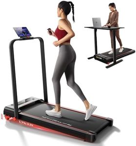 RHYTHM FUN Treadmill with Incline, Walking Pad Treadmill with Handle Bar, 300lbs Foldable Treadmill Incline with APP, Portable Folding Treadmills for Home/Office with Low Noise