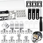 33 Pcs Hockey Helmet Repair Kit Including J Clips R Shape Football Visor Clips Rubber Gaskets Screws with Nuts for Youth Adults Hockey Baseball Sports