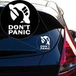 Yoonek Graphics Don't Panic Vinyl Decal Sticker # 855 (4" x 2.7", White)