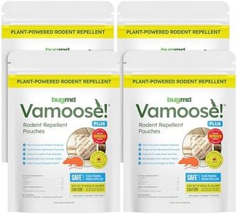 BugMD Vamoose Plus Peppermint Oil Mouse Repellent Pouches | Natural Mice Repellent Indoor & Rat Deterrent for House, Garage, RV, Car & Storage | Plant-Powered Rodent Control - 4 Pack - 16 Pouches