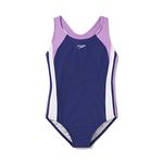 Speedo Girl's Swimsuit One Piece Infinity Splice Thick Strap - Sweet Taro, Size 12