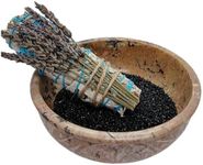 Smudge Kit, Natural Hand Carved Soapstone Smudge Bowl for Burning White Sage with 1 Small Sage Smudge Stick & Lavender Stick and Black Smudging Quartz, Special to Bring Positive Energy Into Your Home