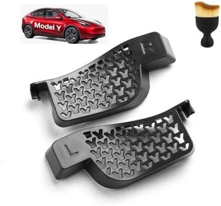 2pcs Hood Water Drain Grille for Tesla Model Y Accessories 2020-2024 +car brush- Front Trunk Water Channel Anti-Clogging Net, Prevents Leaves and Debris