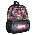 Marvel Avengers Spider-Man Iron Man Captain America Hulk 16" Book Bag School Travel Backpack With Water Bottle Pockets and Adjustable Back Straps (Multicolored, One Size), Multicolored, One Size,