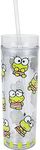 Bioworld Keroppi 16 Oz Slim Acrylic Travel Cup With Straw