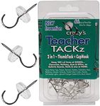 Teacher TACKz 66 Tacks - School Supplies for Teacher's Class Room - 2 in 1 Push pin Hook tack - Banners, Signs, Word Wall Name Letter Fact Family Flash Matching Number Pocket Spelling & Word Cards