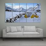 Inephos Multiple Frames Abstract Snow Mountains Wall Painting (150cm X 76cm)