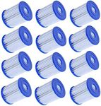 woejgo Pool Filter Type I, Filter Cartridges for Bestway Size 1, Size I Filter Cartridge for Bestway Pools, Inflatable Pool Filter, Easy Installation, 3.1 x 3.5 Inch (12 Pack)