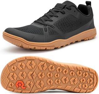 Pulltop Barefoot Wide Toe Box Shoes for Women - Trail Running Gym Shoes | Zero Drop Sole | Minimalist Crossfit for Trainer Black Gum Size 8