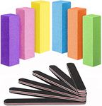 MAYCREATE® 12Pcs Nail Files and Buffers Set Colorful Professional Manicure Tools Kit, Rectangular Nail Art Care Buffer Block Tools 100/180 Grit Nail Shaper