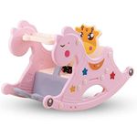 Baybee Baby Rocking Horse for Kids, Baby Swing Chair for Kids, Plastic Swing Horse Ride-on Toy for Kids- Baby Rocking Chair for Kids Indoors Outdoors for 1 to 3 Years Boy Girl (Pink)