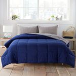 WhatsBedding All-Season King Blue/Grey Reversible Down Alternative Comforter - Lightweight Bed Comforter with Corner Tabs - Duvet Insert or Stand-Alone Comforter - 102×90 Inch