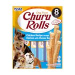 Churu Rolls by INABA Dog Treat - Chicken & Cheese Flavour (8 x 12g) / Crispy Sticks with Creamy Filling Dog Treat, Delicious & Healthy Snack, Hand Feeding, Training, Natural, Grain Free