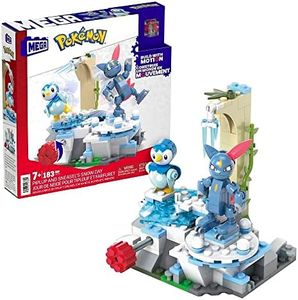 MEGA HKT20 - Pokémon Bauspielzeug für Kinder, Plinfas und Sniebels Schneetag mit Actionfiguren Zum Zusammenbauen und Bewegungsstein für mechanische Bewegung, Konstruktionsspielzeug  ab 7 Jahren