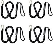 Black Bungee Boat Dock Lines with Hook 4 Feet Dockline Mooring Rope Boat Accessories Docking Lines PWC Shock Cords for Boats Kayak, Jet Ski, Canoe, Power Boat Wave Runner, SeaDoo, Watercraft 4pcs