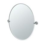 Gatco Designer II Frameless Oval Pivot Mirror, 32 Inch, Chrome