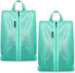 Bagail Shoe Bags for Travel,2 Set Shoe Bag for Storage in Closet,Transparent Shoe Packing Organizers with YKK Zipper (L 17"x10"x5", Turquoise 2pcs)