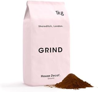 Grind Decaf House Blend Ground Coffee – 1kg Bag of Ground Coffee – Medium/Light Roast – 100% Arabica Coffee – Suitable for Cafetière, Moka Pot, AeroPress and Filter Brew – Ethically Sourced Coffee