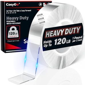 Cosygo Strong Heavy Duty Double Sided Tape, 1" x 16.7FT Extra Large Clear & Tough Removable Nano Adhesive Tape for Wall Hanging Strip Poster Deco Rug (1/16" Thick)