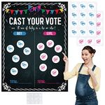 FEPITO Gender Reveal Games for Guests Baby Reveal Games Gender Reveal Voting with 72PCS Voting Stickers for Kids Adults Guests Cast Baby Vote Game Gender Gender Reveal Poster