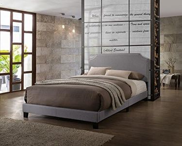 HOME DESIGN Tory Upholstered Panel Bed (King, Dark Grey)