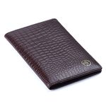 HAMMONDS FLYCATCHER Genuine Leather Passport Cover, Passport Holder for Men and Women - Travel Accessories Document Organizer, RFID Protected Passport Wallet with Card Slots for Trips - Croc Brown