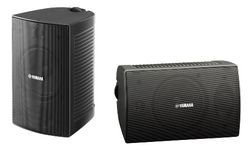 Yamaha All-Weather Speakers with Mounting Hardware for Small Equipment and High Impedance Connections, Black (1 Pair) VS4