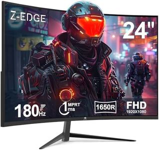 Z-Edge 24 Inch Curved Gaming Monitor 180Hz 1ms MPRT, 16:9 Full HD 1080P LED Monitor, VA Panel, 300cd/m² Brightness, FreeSync, HDMI & DisplayPort - Black