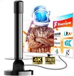 2025 Upgraded TV Aerial, Freeview Indoor TV Aerial 360 degree Range Reception, TV Antenna Indoor with Magnetic Support Base, TV Aerial for all TV, Freeview TV 300+ Miles Long Range Support 4K 1080P