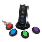 VODESON Upgraded Version Key Finder Wireless RF Item Locator Item Tracker with Base Support, Support Remote Control,1 RF Transmitter and 4 Receivers