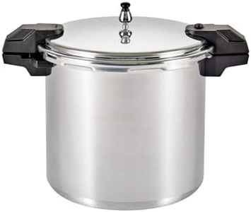 Mirro - 7114000221 Mirro 92122A Polished Aluminum 5 / 10 / 15-PSI Pressure Cooker / Canner Cookware, 22-Quart, Silver