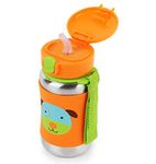 Skip Hop Zoo Insulated Stainless Steel Straw Bottle, Darby Dog, 350 ml