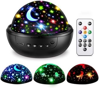 COOLNIGHT Night Light for Kids, 93 Lighting+3 Films Kids Night Light Projector, Star Projector Remote+Dimmable Star Projector for Kids, 360° Slient Star Lights for Ceiling, Baby Night Light Projector