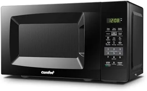 COMFEE EM720CPL-PMB Countertop Microwave Oven with Sound On/Off, ECO Mode and Easy One-Touch Buttons, 0.7 Cu Ft, Black