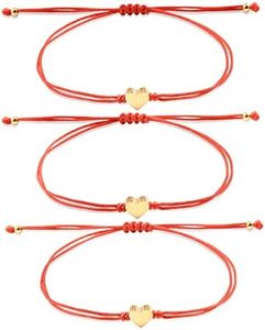 YELUWA 3PCS Cuore Bracciali Rosso Donne Ragazze per Madre Figlia Sorella Fidanzato Fidanzata Migliori Amiche Braccialetto Amicizia Regalo per Compleanno
