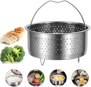 Vaporera de Acero Inoxidable, Acero Inoxidable Cocinar al Vapor a Presión de Arroz Multifunción Cesta de Limpieza de Frutas con Mango para Verduras, Pescado, Huevos(17,5cm)