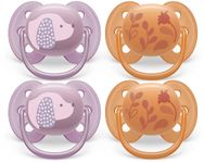 Philips Avent Ultra Soft Pacifier 6-18m, Violet Puppy/Orange Leaves, 4 pack SCF091/30