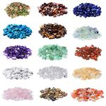 1500Pcs Chip Gemstone Beads DIY Jewelry Making, Healing Engry Crystals Polishing Crushed Irregular Shaped Beads with Box (15 Materials)
