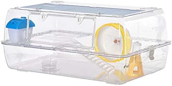 PawHut Hamster Cage, 2 Tier Gerbil Cage with Running Wheel, Water Bottle, Dish